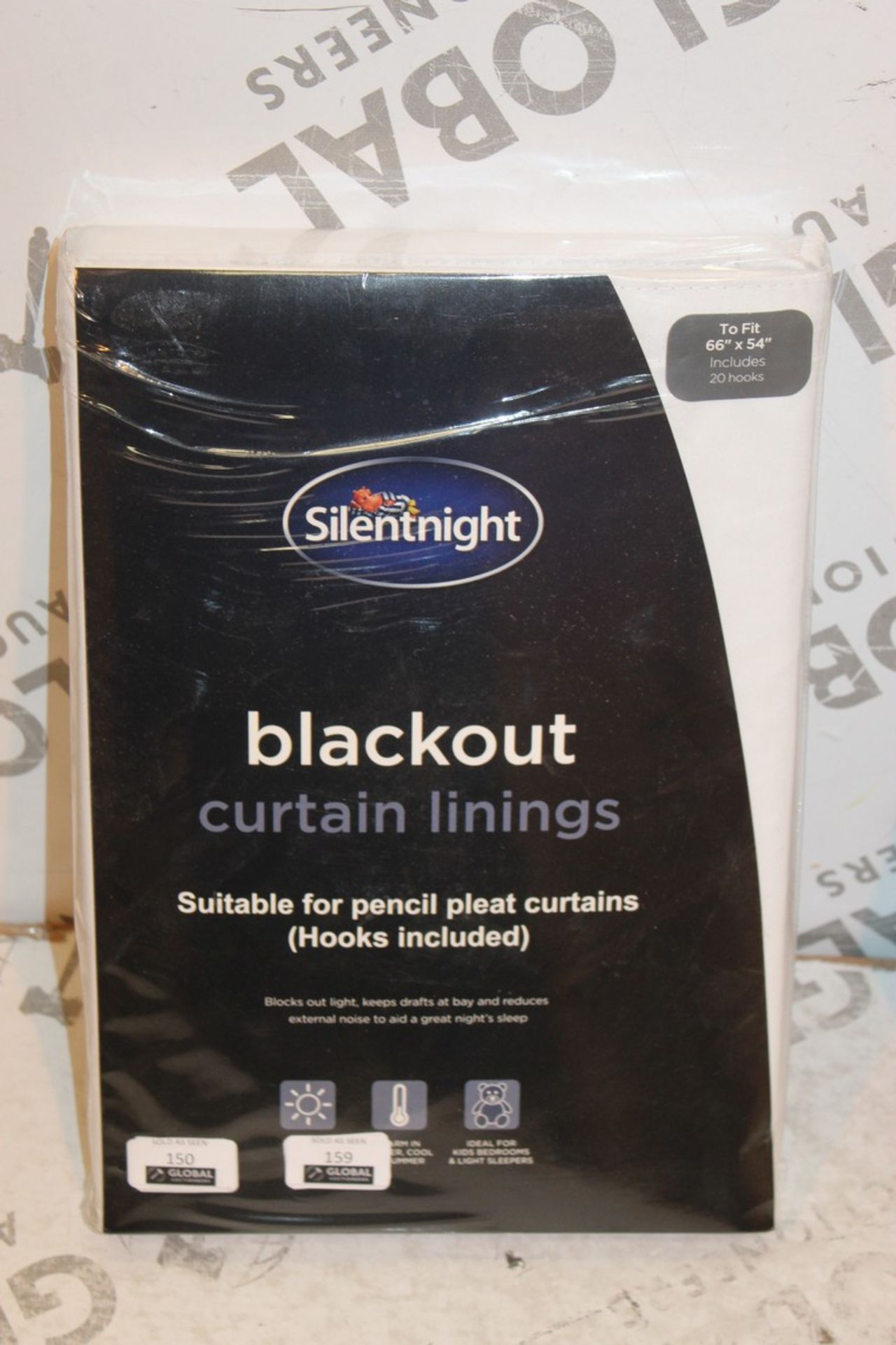 Brand New Pair of Silent Night Blackout 66 x 54" Curtain Linings RRP £85 (Appraisals Available