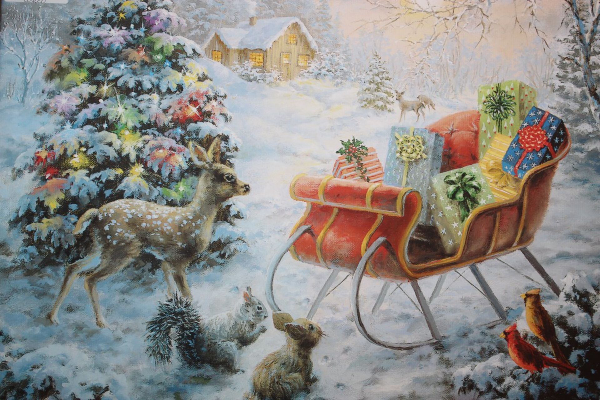Lot to Contain 3 Assorted Items to Include Night Breeze Christmas Graphic Art Print, Only Limits