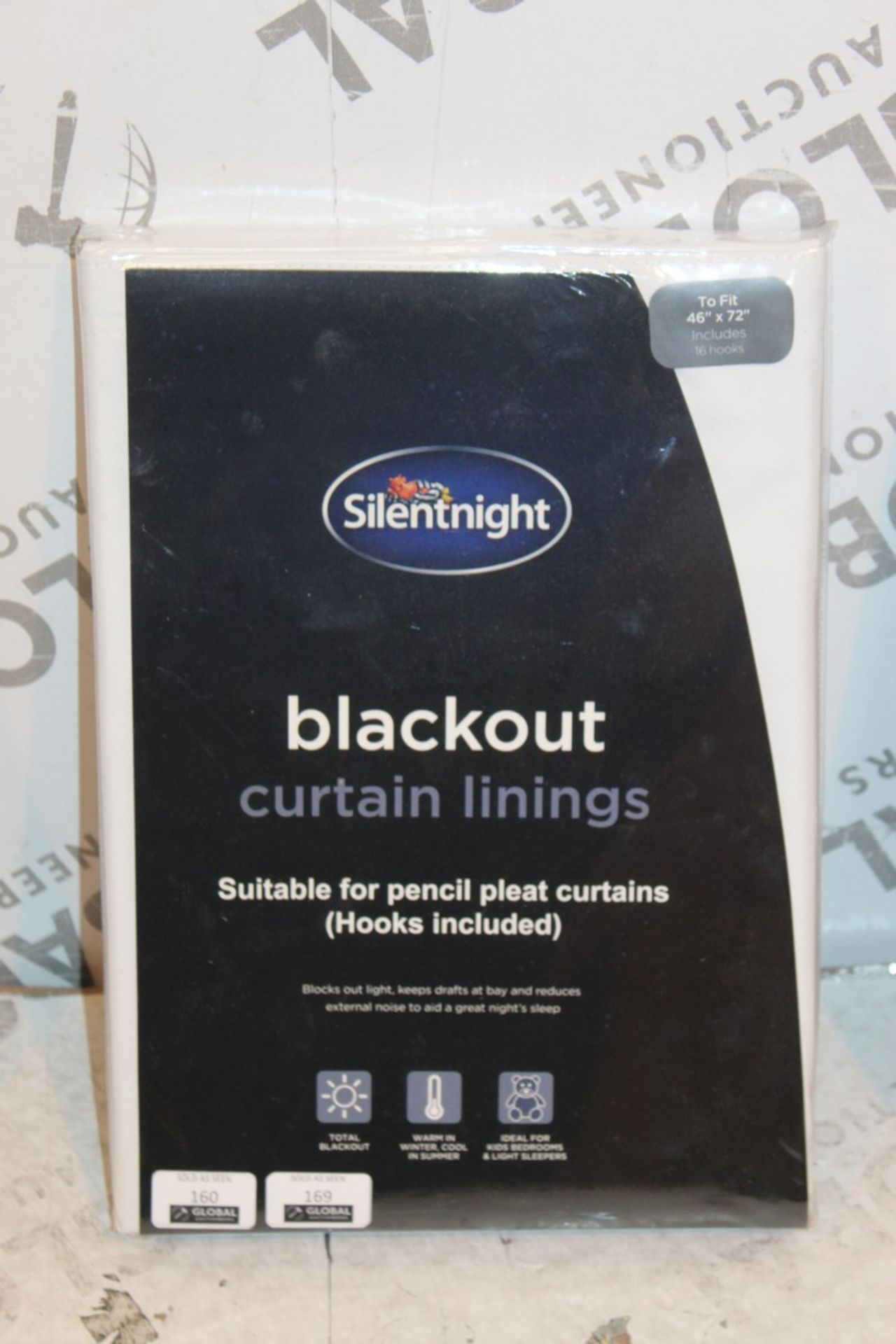 Brand New Pair of Silent Night Blackout 46 x 72" Curtain Linings RRP £68Ê(Appraisals Available