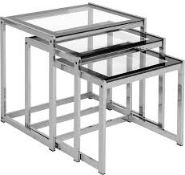 Boxed Hanley Nest Of Tables In Black And Chrome RRP £120 (Images Are For Illustrations Purposes Only