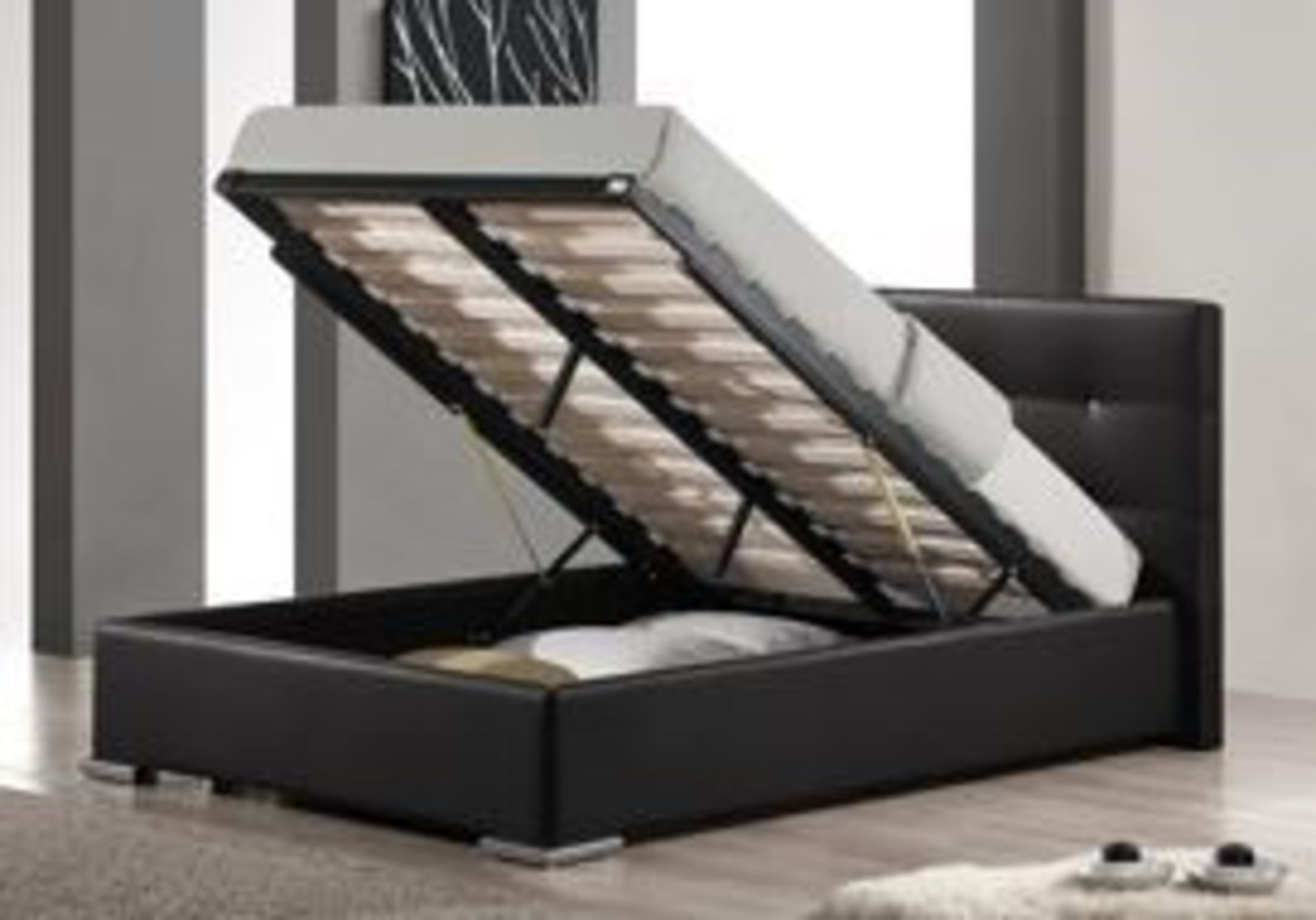 Boxed Harper Storage 5 Ft Bed In Black RRP £400 (Images Are For Illustrations Purposes Only And