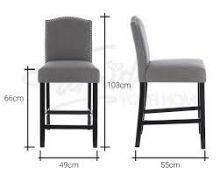 Boxed Pair of Serene Grey & Black Arran Bar Stools RRP £105 (18182) (Appraisals Available)