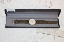 Boxed Jigsaw Leather Strap Circular Face Gents Designer Wrist Watch RRP £80 (155632)