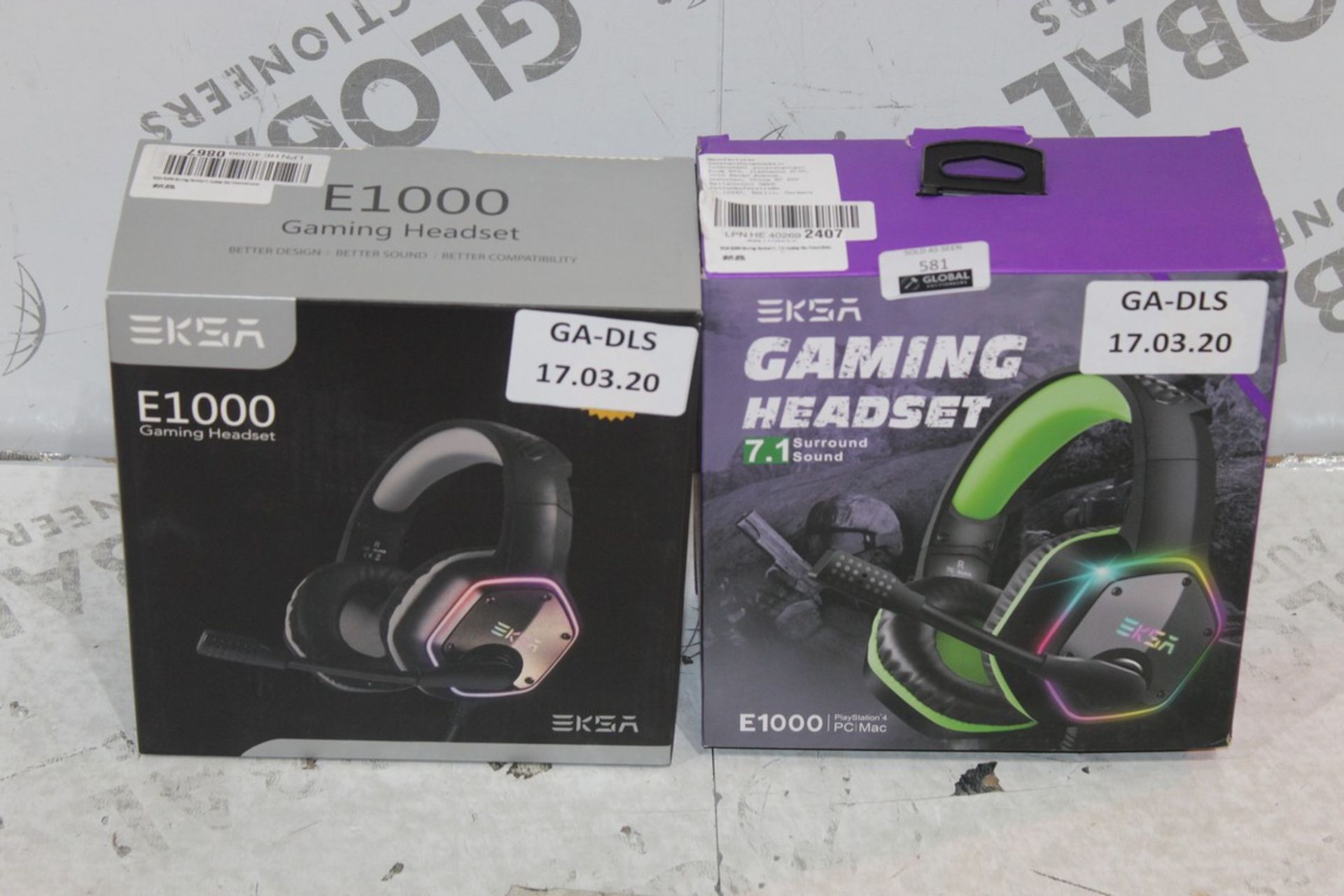 Boxed Assorted Brand New EKSA E1000 Gaming Headsets and E1000 7.1 Channel Surround Sound Gaming