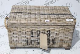 Natural Wicker Kuba Laundry Basket RRP £100 (16494) (Appraisals Available)