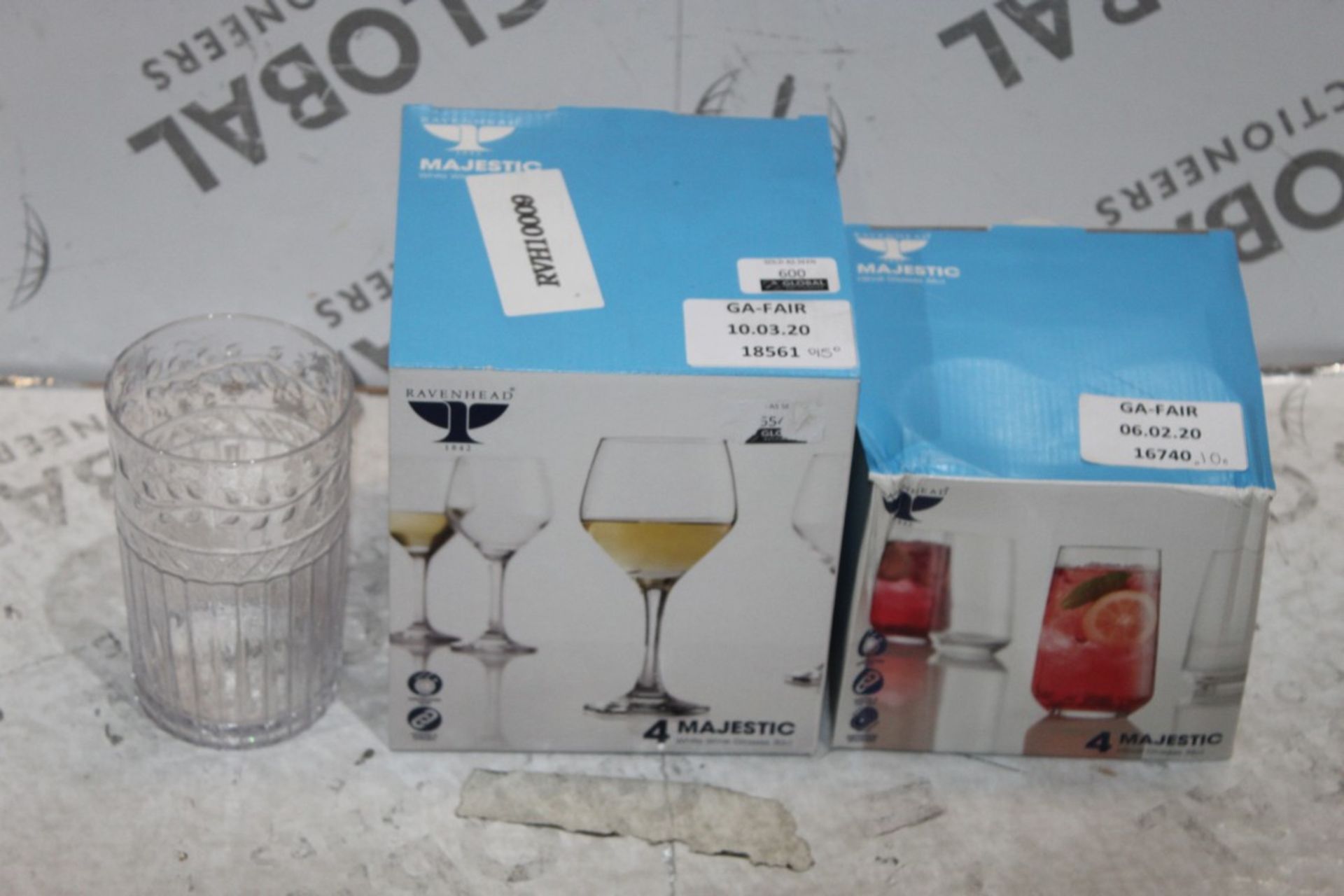 Assorted Glass Sets to Include Pint Pottle With Handles, Majestic Tumblers and Majestic Wine Glasses