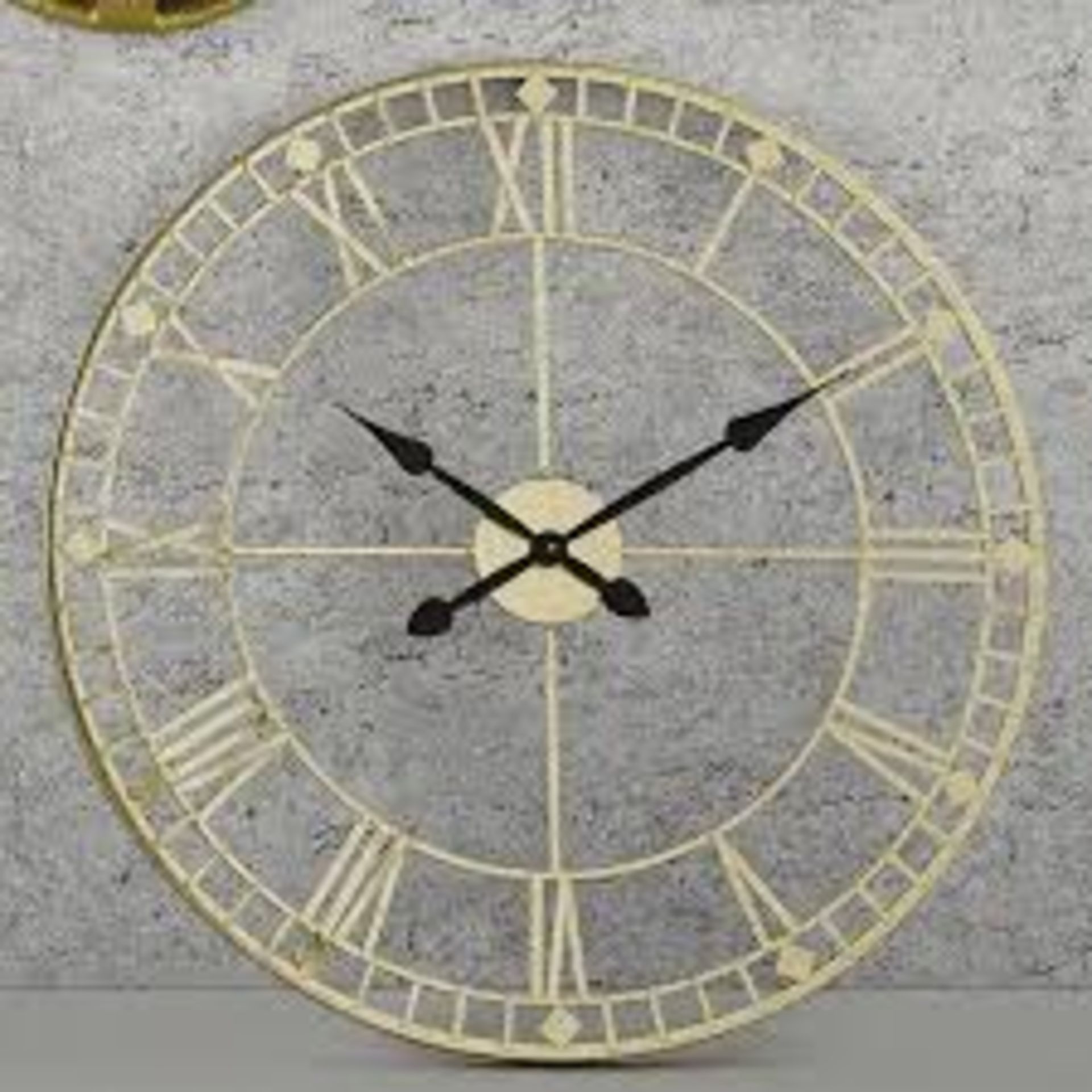 Boxed Pacific Home Large Anti Gold Round Wall Clocks RRP £75 Each (1694137) (Appraisals Available)