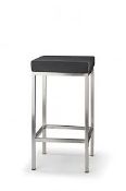 Boxed Pair of Grey Brushed Stainless Steel Designer Bar Stools RRP £130 (18182) (Appraisals