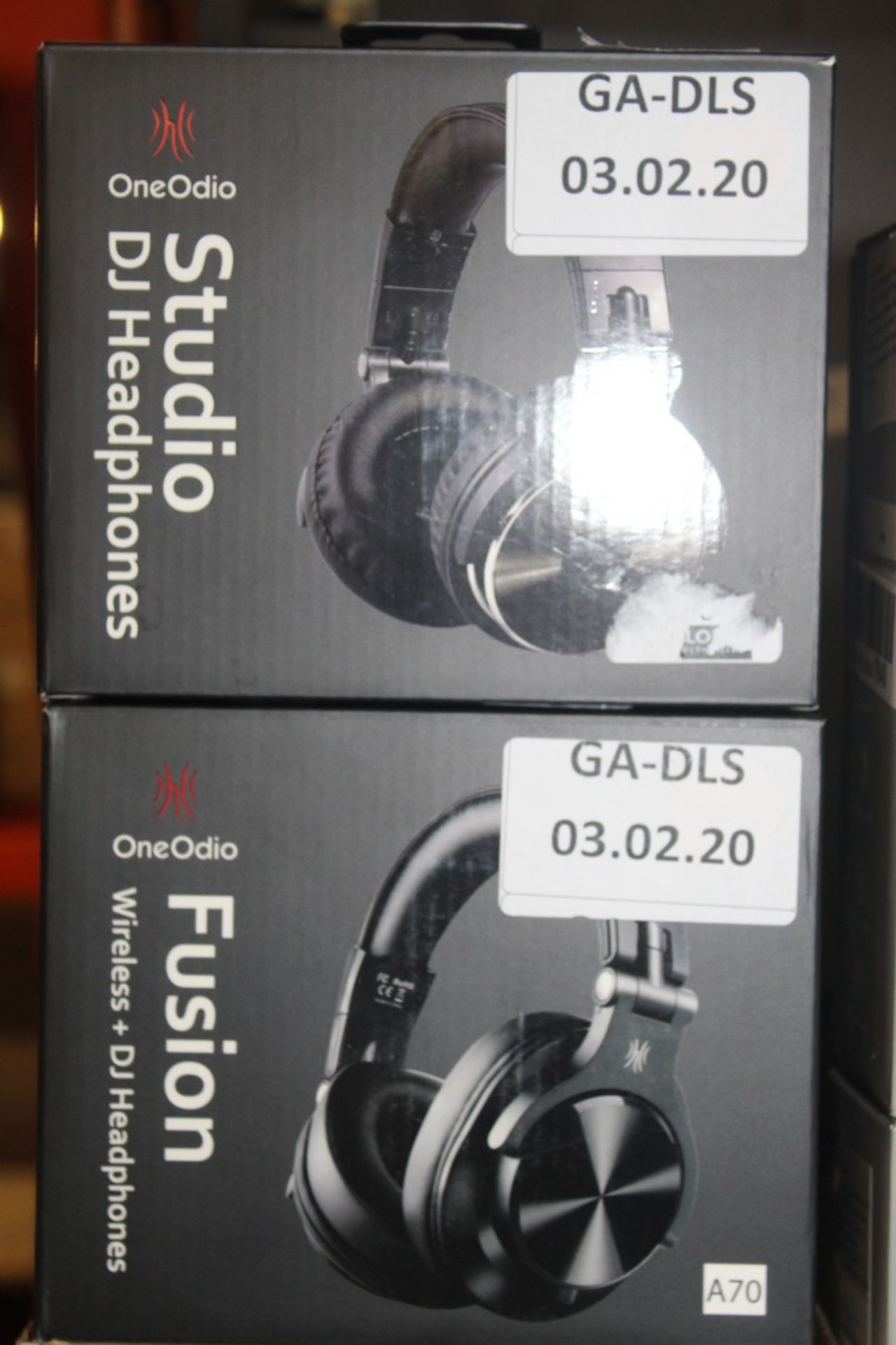 Boxed Brand New Pairs of OneOdio A70 Fusion Wireless DJ Headphones and Studio DJ Headphones In Black