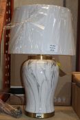 Marbling Effect Linen Shade Jonathon Why Table Lamp RRP £90 (18104) (Appraisals Available)