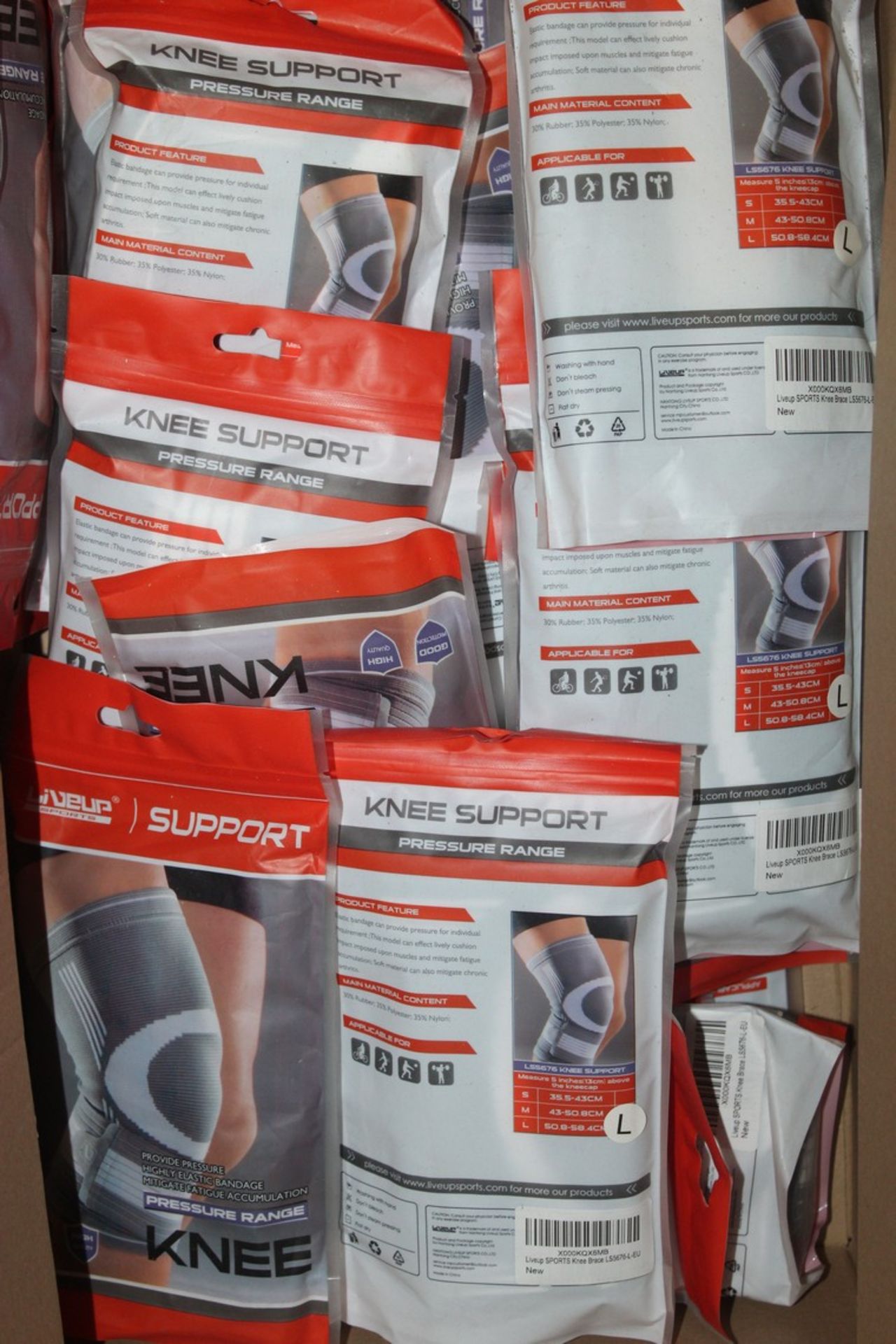 Assorted Brand New Live Support Pressure Range Knee Supports RRP £15 Each (Appraisals Available Upon
