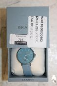 Boxed Skagen Baby Blue Designer Wrist Watch RRP £90 (120621)