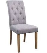 Boxed Pair of Fabio Grey Fabric Dining Chairs RRP £80 (17862) (Appraisals Available)