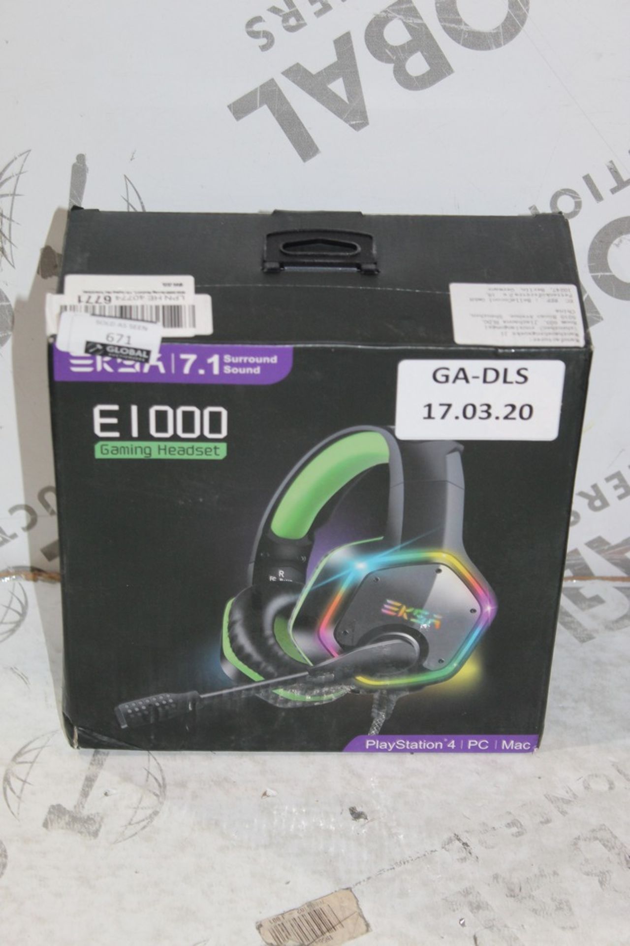 Boxed Brand New Pairs Of EKSA E1000 Black And Green Gaming Headsets With 7.1 Channels Surround Sound