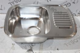 Stainless Steel Reginox Single Bowl Sink Unit With A Drainer RRP £90 (18383) (Appraisals Available)