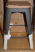 Boxed Claremont Industrial Look Metal And Wooden Barstools RRP £75 Each (18363) (Appraisals