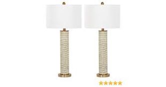 Boxed Pair Of Safavieh Snake Skin Effect Table Lamp RRP £120 (18104) (Appraisals Available)
