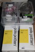 Lot to Contain Assortment of Items to Include Poles Cotton Glass Sand Timers Boogy Lights Plastic