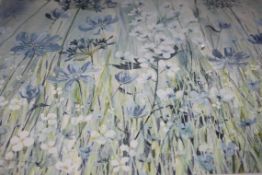 Powdered Blue Flowers by Artist Catherine Stevenson Framed Wall art Pictures RRP £90 Each (