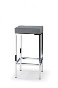 Boxed Pair Of Grey And Brushed Stainless Steel Stationary Bar Stools Combined RRP £240 (18182) (