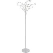 Boxed Home Collection Hannah Stainless Steel And Glass Chocolate Floor Standing Lamp RRP £120