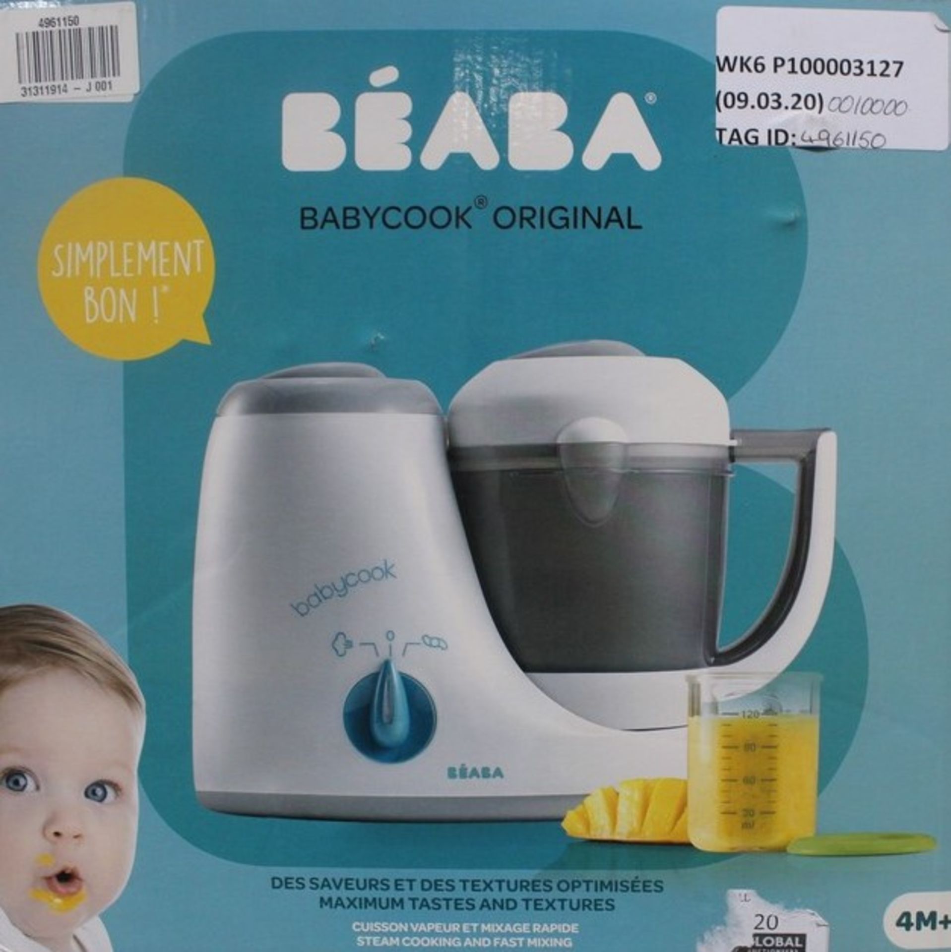 Boxed Beabea Baby Cook Original Food Preparation Machine RRP £100 (4961150) (Appraisals Available