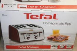 Boxed Pomegranate Red Tefal 4 Slice Stainless Steel Toaster RRP £80 (Appraisals Available Upon