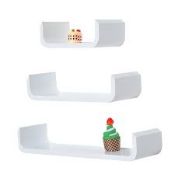 Boxed Homcom Floating Shelves in White RRP £100 (18950) (Appraisals Available Upon Request)