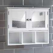 Boxed Bath Veda Double Door Mirrored Bathroom Cabinet RRP £65 (18950) (Appraisals Available Upon