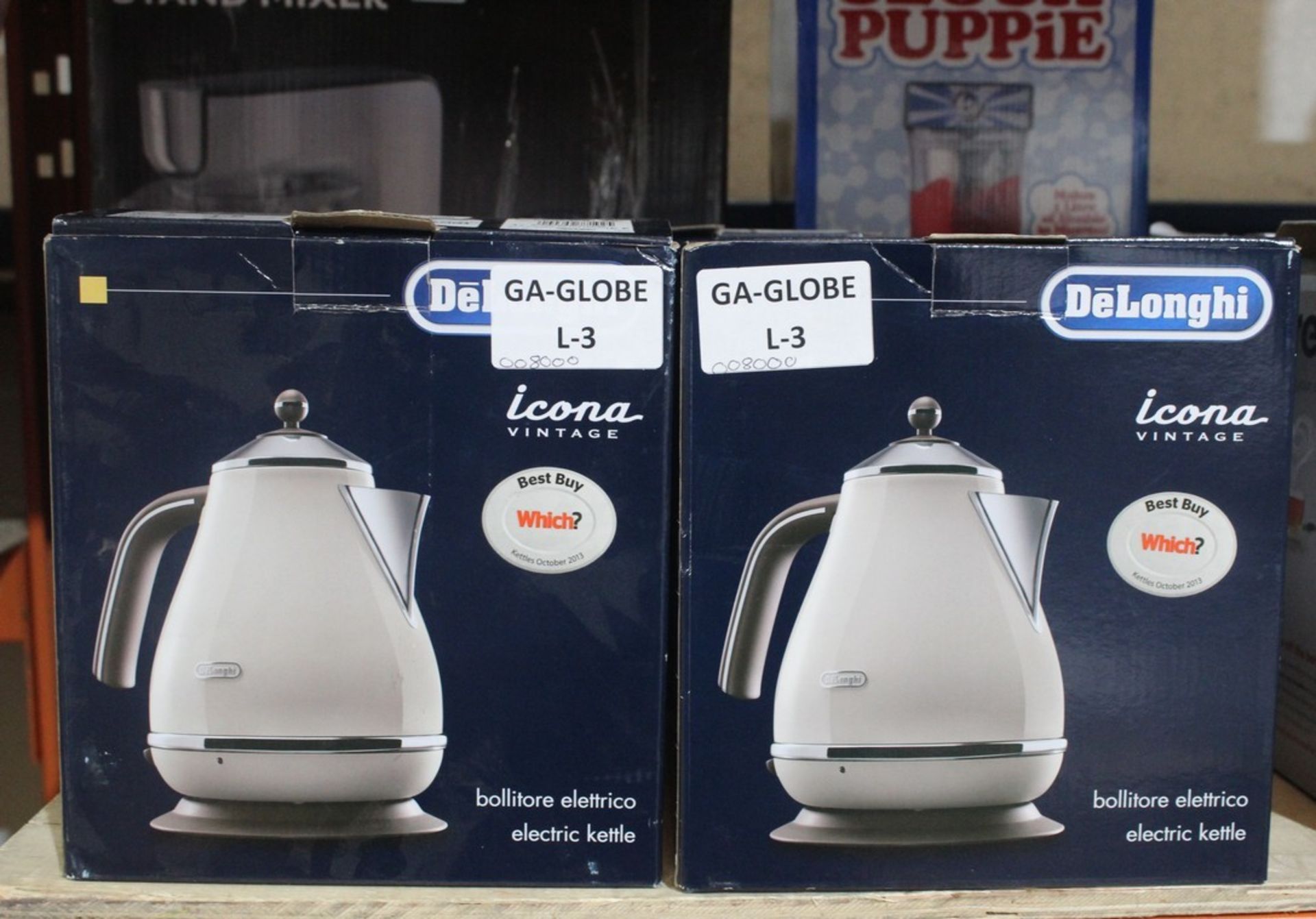 Boxed Delonghi Icona 1.5 Litre Rapid Boil Jug Kettles RRP £80 Each (Appraisals Available Upon
