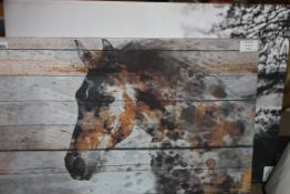 Assorted Canvas Wall Art Picture to Include Hunting Stag & Horses Head RRP £75-70 (13395) (