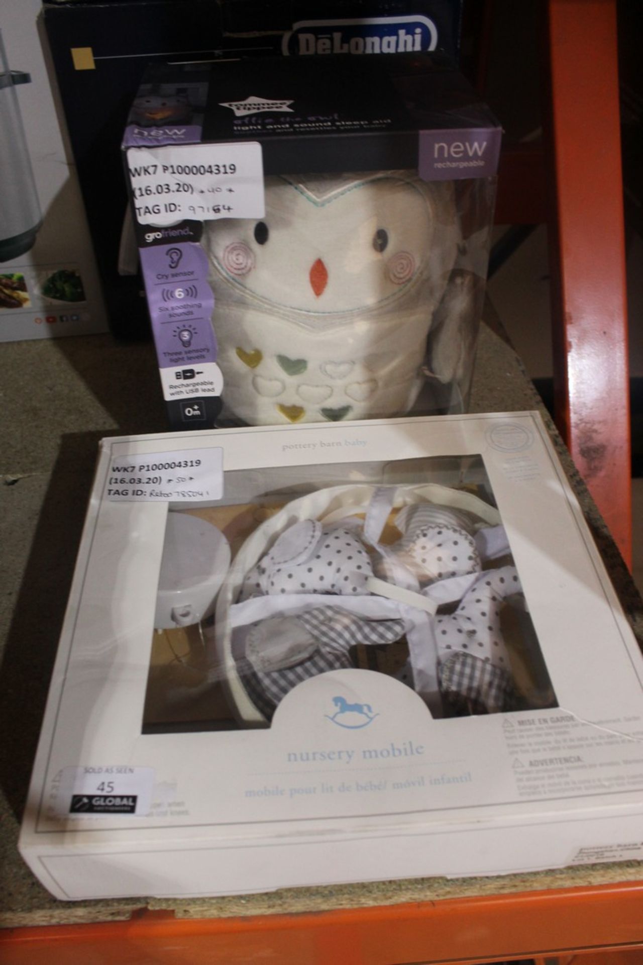 Assorted Items to Include Pottery Barn Kids Nursery Mobile & Ollie the Owl Night Light RRP £40-50 (