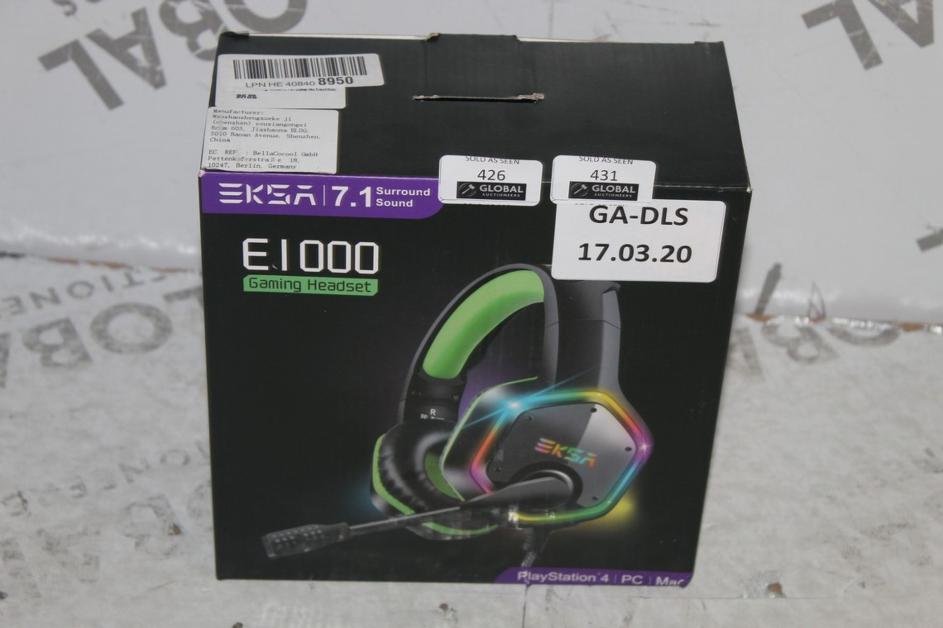 Boxed Pair Of EKSA E1000 Gaming Headphones And Microphone With 7.1 Channel Surround Sound In Black