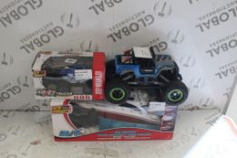 Assorted Boxed And Unboxed Childrens Remote Control Cars And Remote Control Speed Boats RRP £30-£