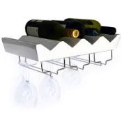 Boxed Monterey 4 Bottle Wine Shelf with 3 Row Holder RRP £50 (18289) (Appraisals Available Upon