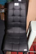 Black Leather & Chrome Designer Dining Chairs RRP £80 Each (17862) (Appraisals Available Upon