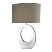 Boxed Home Collection Anabel Stainless Steel Base Fabric Shade Table Lamp RRP £100 (Appraisals