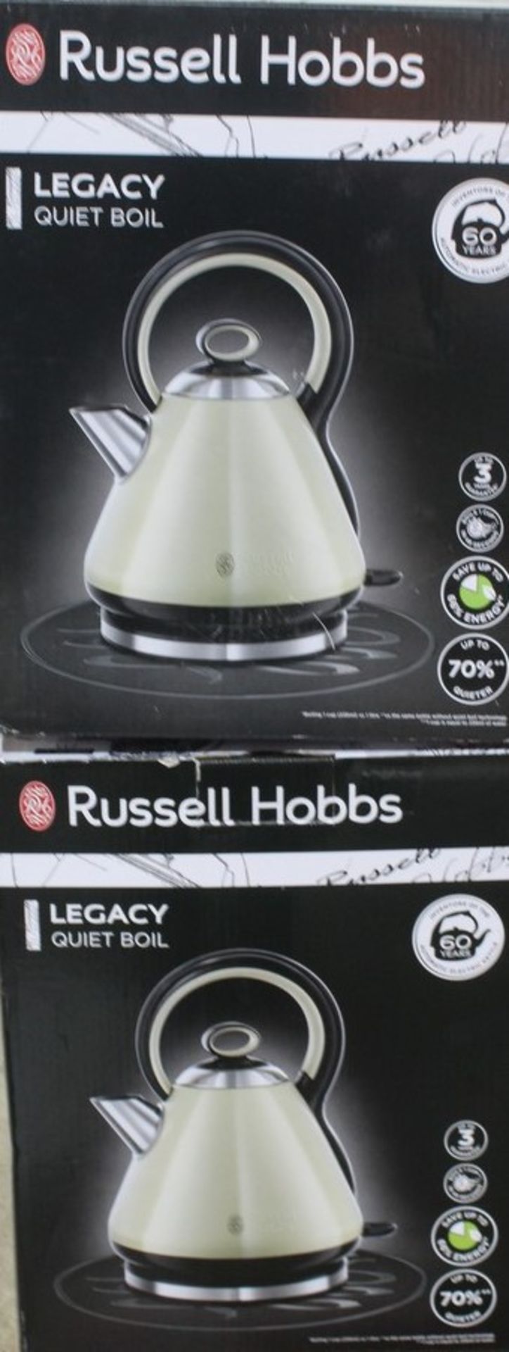 Boxed Russell Hobbs Legacy Quiet Boil 1.5 Litre Cordless Jug Kettles RRP £50 Each (Appraisals