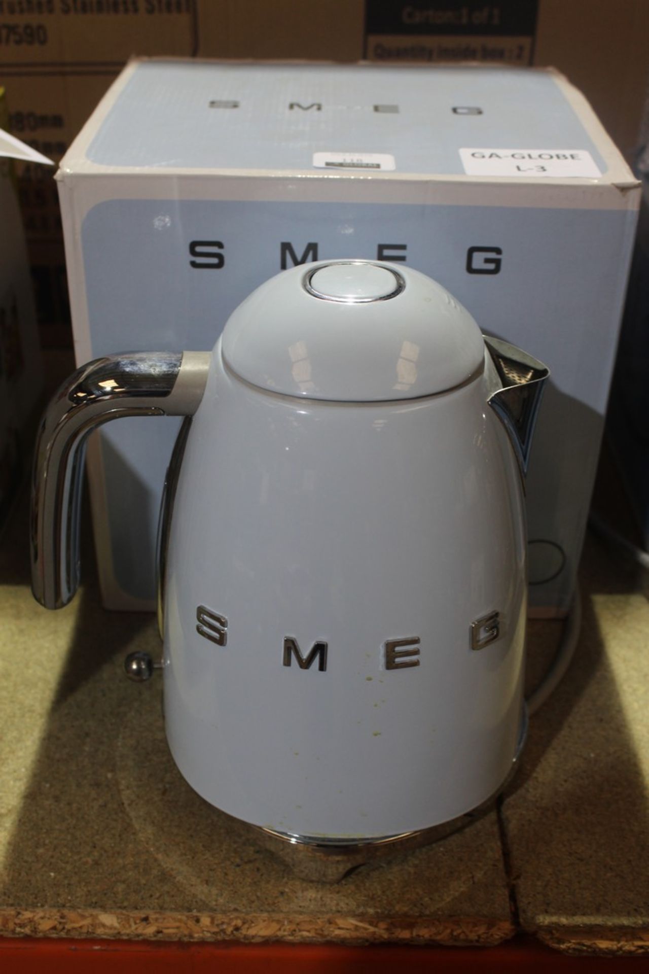 Boxed Smeg Baby Blue 1.5 Litre Rapid Boil Cordless Jug Kettle RRP £120 (Appraisals Available Upon