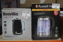 Boxed Assorted Russell Hobbs & Breville 1.5 Litre Rapid Boil Jug Kettles RRP£40-£55 Each (Appraisals