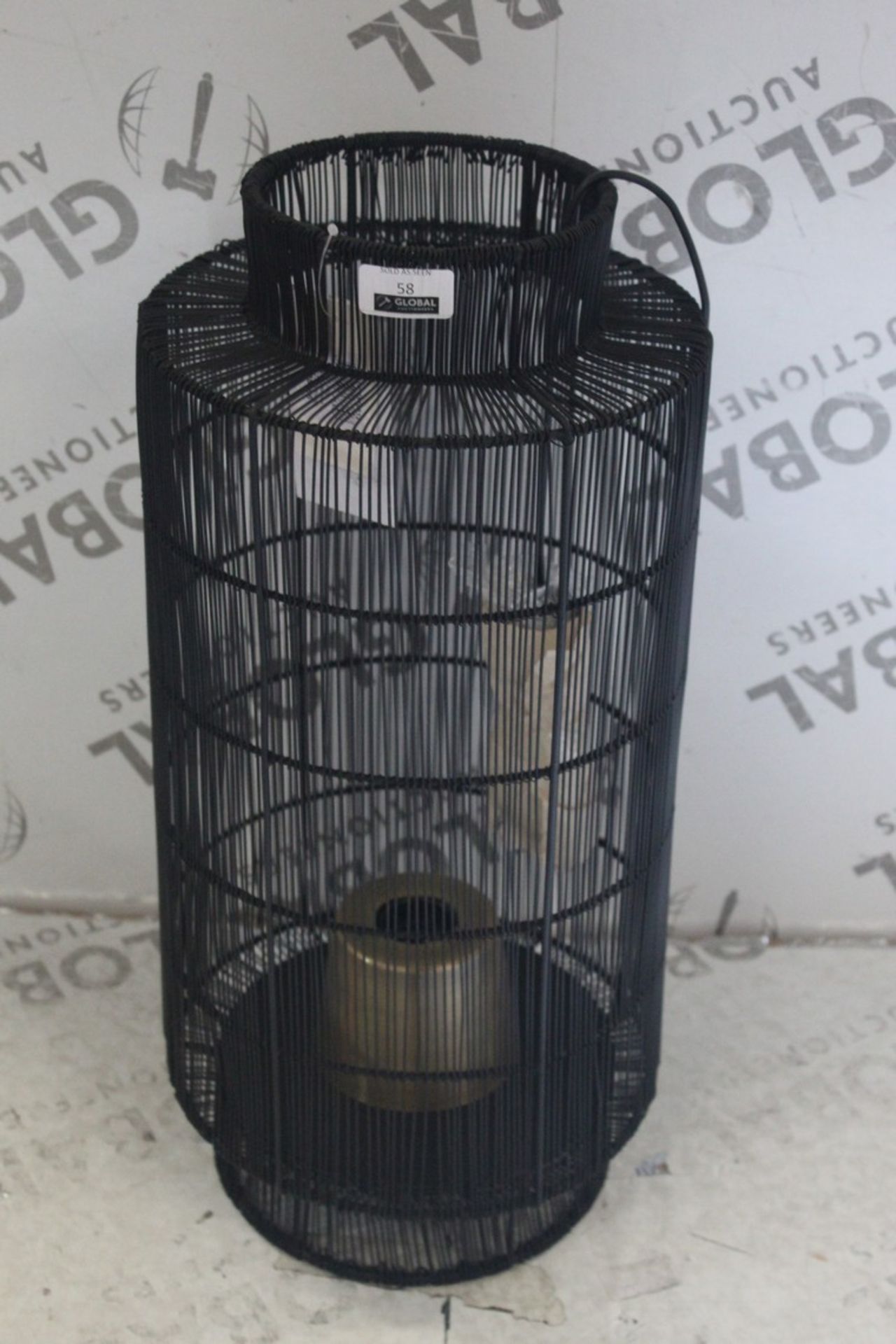 Living Living Black Caged Designer Table Lamp RRP £90 (Appraisals Available Upon Request)