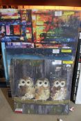 Assorted Canvas Wall Art Pictures, Owl Be There, The Keys To By Blakely, Night Umbrella's Canvas