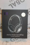 2 Boxed E5 Active Noise Cancelling Wireless Headphones Combined RRP £100