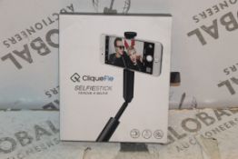 2 Cliquefy Selfie Sticks in Grey Combined RRP £70