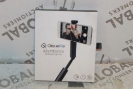 2 Cliquefy Selfie Sticks in Grey Combined RRP £70