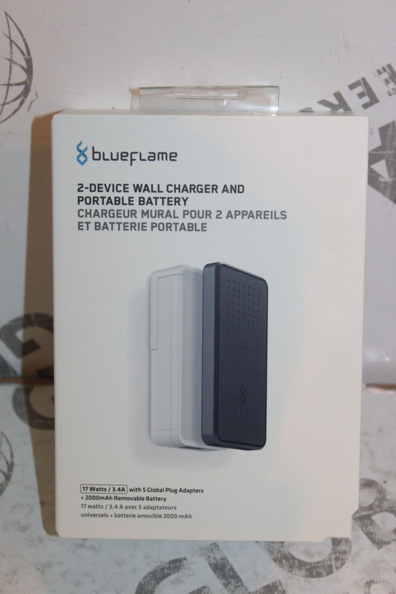 2 Blue Flame 2 Device Wall Charger & Portable Battery Combined RRP £90