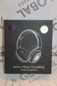 2 Boxed E5 Active Noise Cancelling Wireless Headphones Combined RRP £100