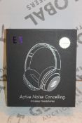 2 Boxed E5 Active Noise Cancelling Wireless Headphones Combined RRP £100