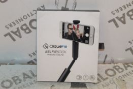 2 Cliquefy Selfie Sticks in Grey Combined RRP £70