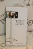 2 Cliquefy Selfie Sticks in White Combined RRP £70